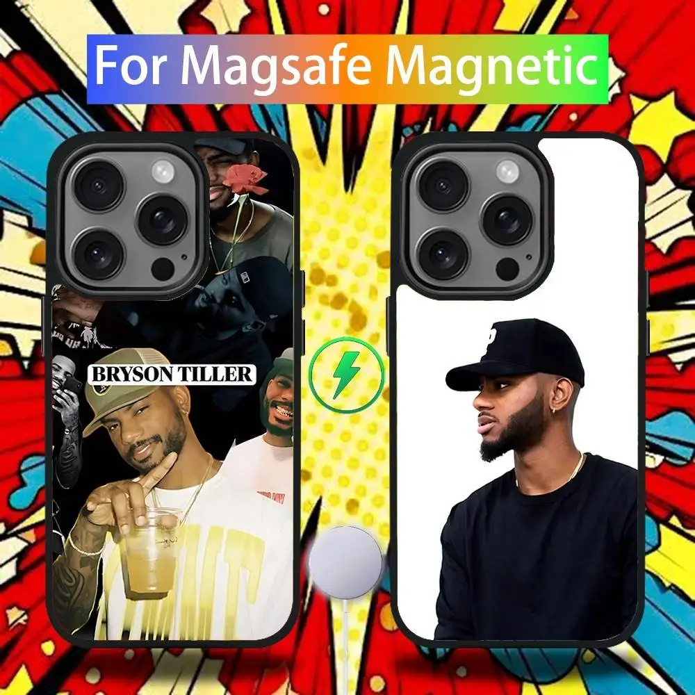 

B-Bryson Tiller Phone Case For iPhone 16,15,14,13,12,11,Pro,Max,Plus,Mini,SE4,E Magnetic Magsafe Wireless Charging