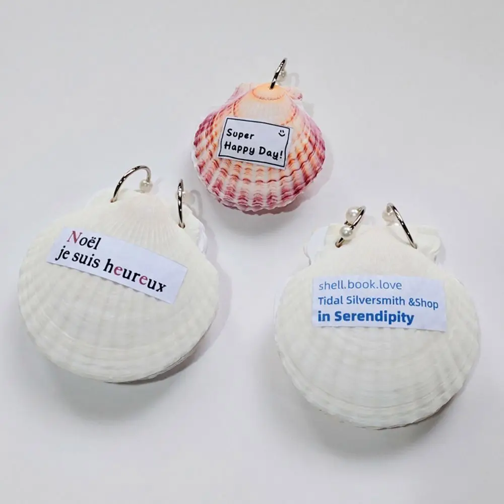 Multi-Purpose Natural Seashell Seashell Notebook Blank Inner Pages Portable Design Loose-leaf Notepad Memo Pad Gift