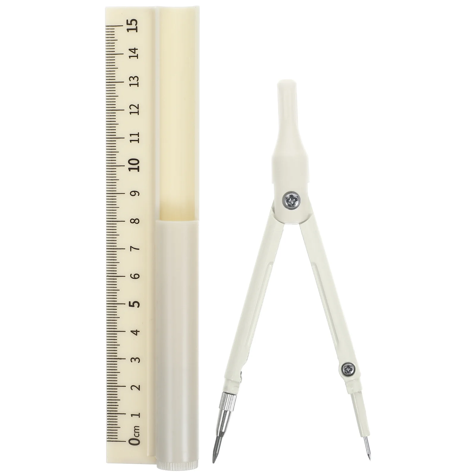 Multifunktions-Kompasstift-Lineal-Set, gelbes Kunststoff-Metall-Geometrie-Zeichenwerkzeug für Schule, Zeichnen, Schreiben, Messen