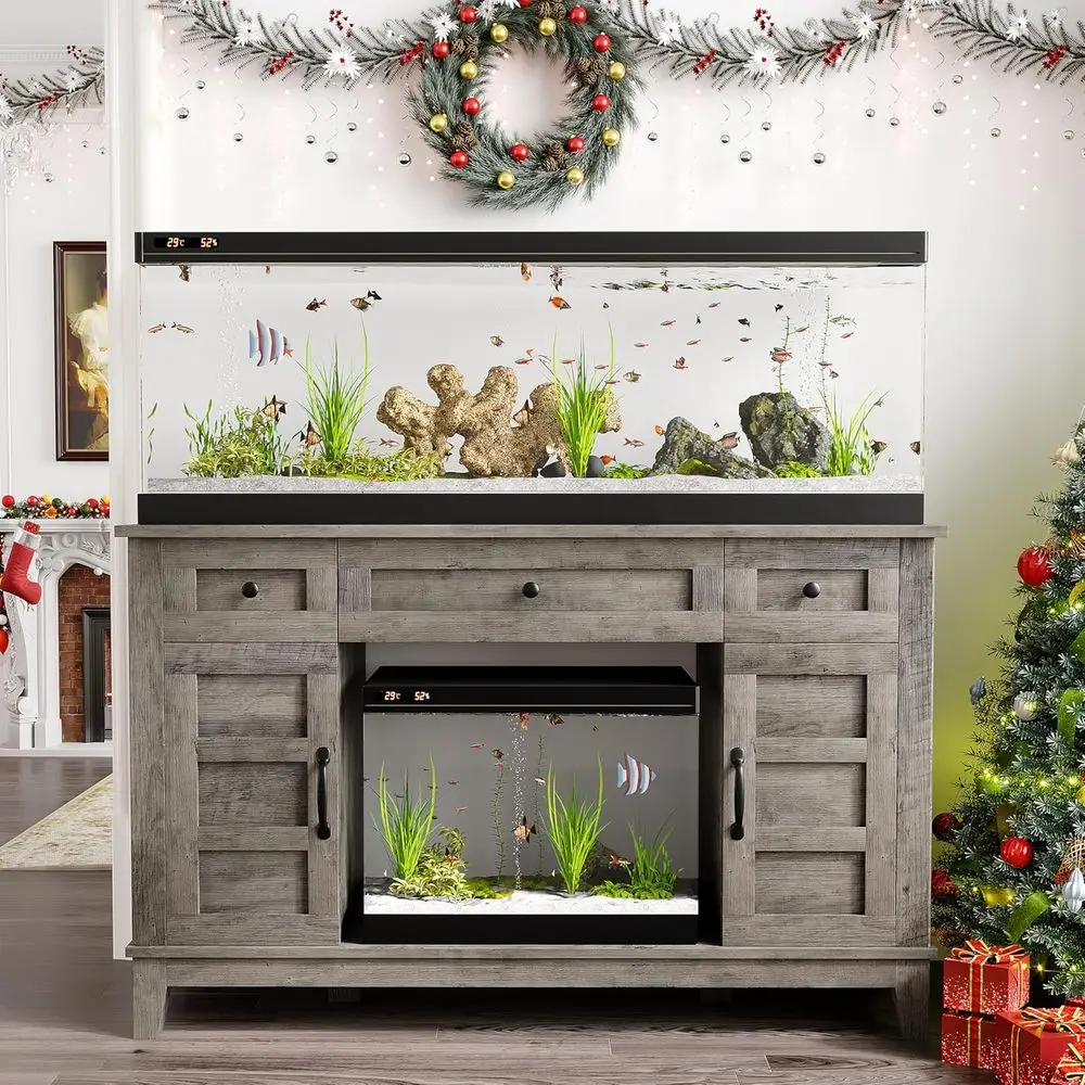 

Подставка для аквариума на фермерском доме, 55–75 галлонов, подставка для аквариума с розеткой, сверхмощный аквариум емкостью 1400 фунтов с подставкой для рыб/черепаль