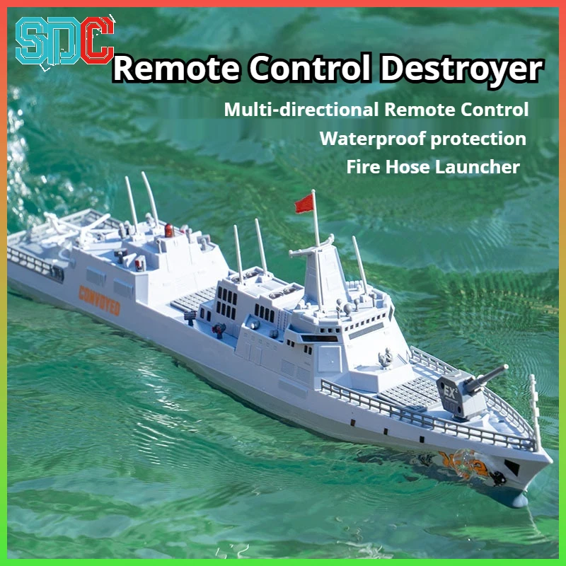 JJRC New Double Motor Drift Simulation Destroyer Model High Speed RC Remote Control Boat Summer Hot Toy
