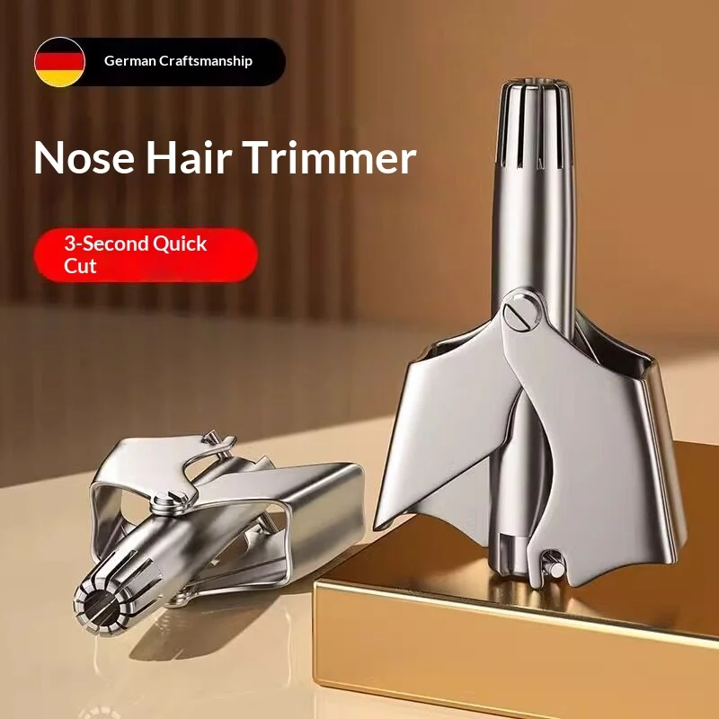 1/2PCS Manual Nose Ear Hair Trimmer Stainless Steel Washable Portable Grooming Tool for Men Women with Cleaning Brush view 3