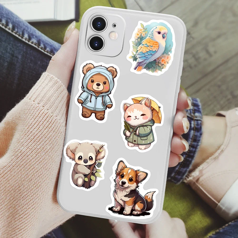 Kawaii Schattige Dieren Stickers Puppy Kitten Koe Uil Eenhoorn Egel Kinderen Cartoon Cadeau Voor Diy Laptop Telefoon Mok Waterdicht