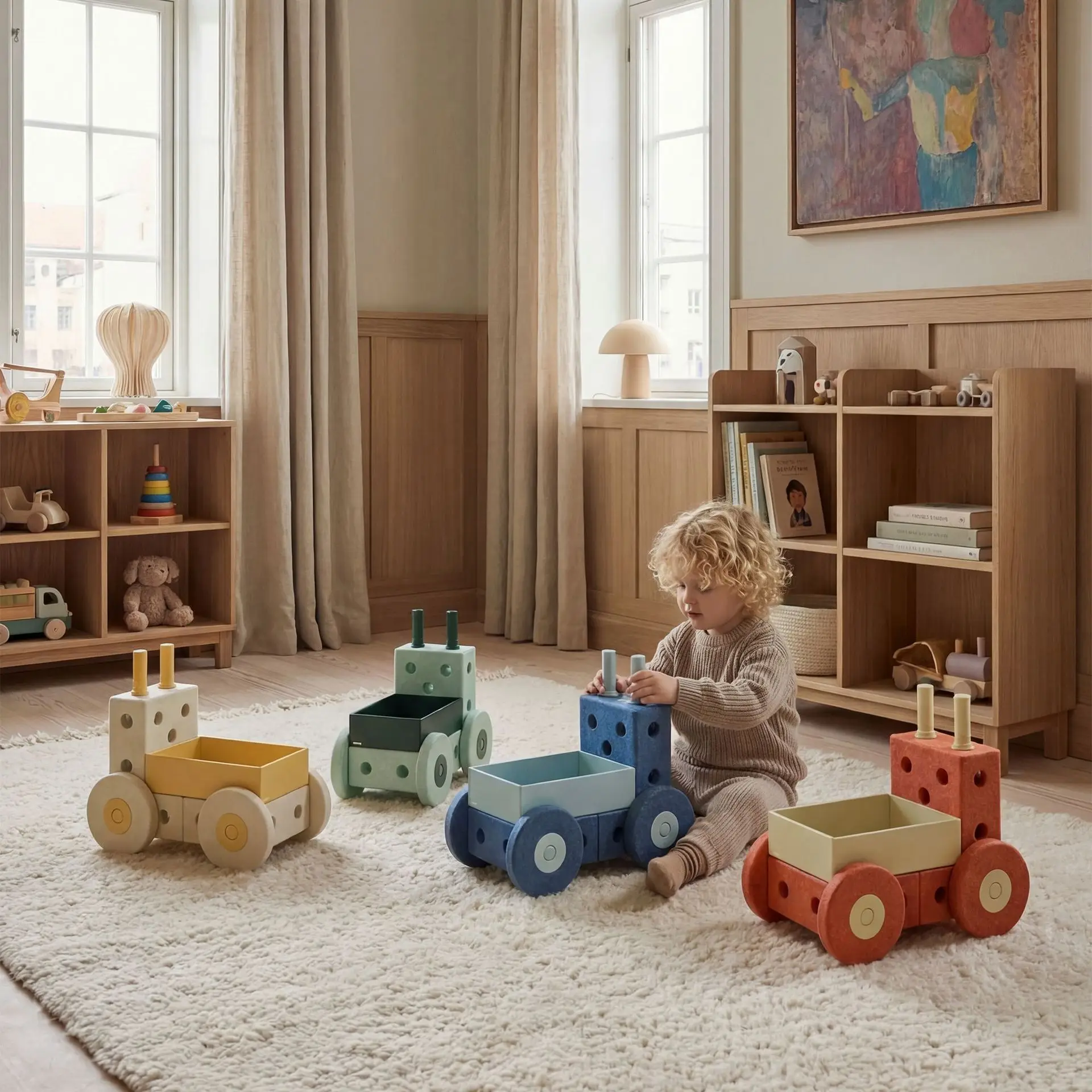 Dream elephant manufacturing, 3-in-1 baby walker assembly car building block EPP + ABS children's toys