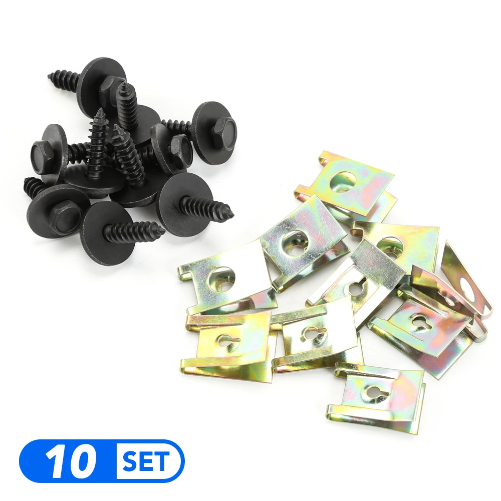 20pcs U Nut Hex Screw Auto Fastener Clips for Jeep Grand Cherokee Xj Wk2 Wj Wrangler Jl Compass