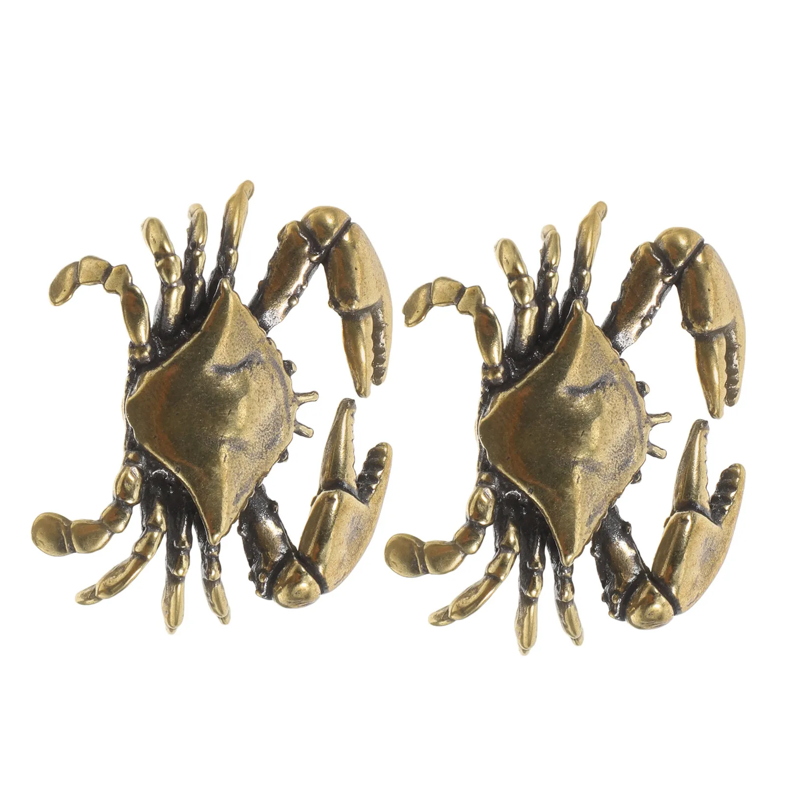 2Pcs Brass Crab Drawer Handles Coastal Cabinet Pulls Vintage Nautical Decorative Knobs for Bedroom Kitchen Beach House