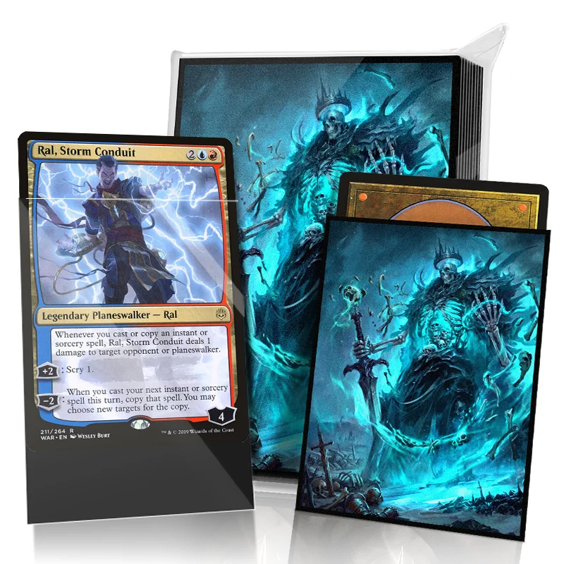 Card Sleeves -Pattern print 210 Standard Size Pack Clear Front & Matte Finish Back, 66x91mm, TCG Card Protector
