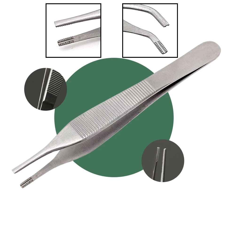 

12cm Stainless Steel Ophthalmic Forceps with Teeth Serrations for Cartilage Fat Tissue Surgical Procedures Medical Tool