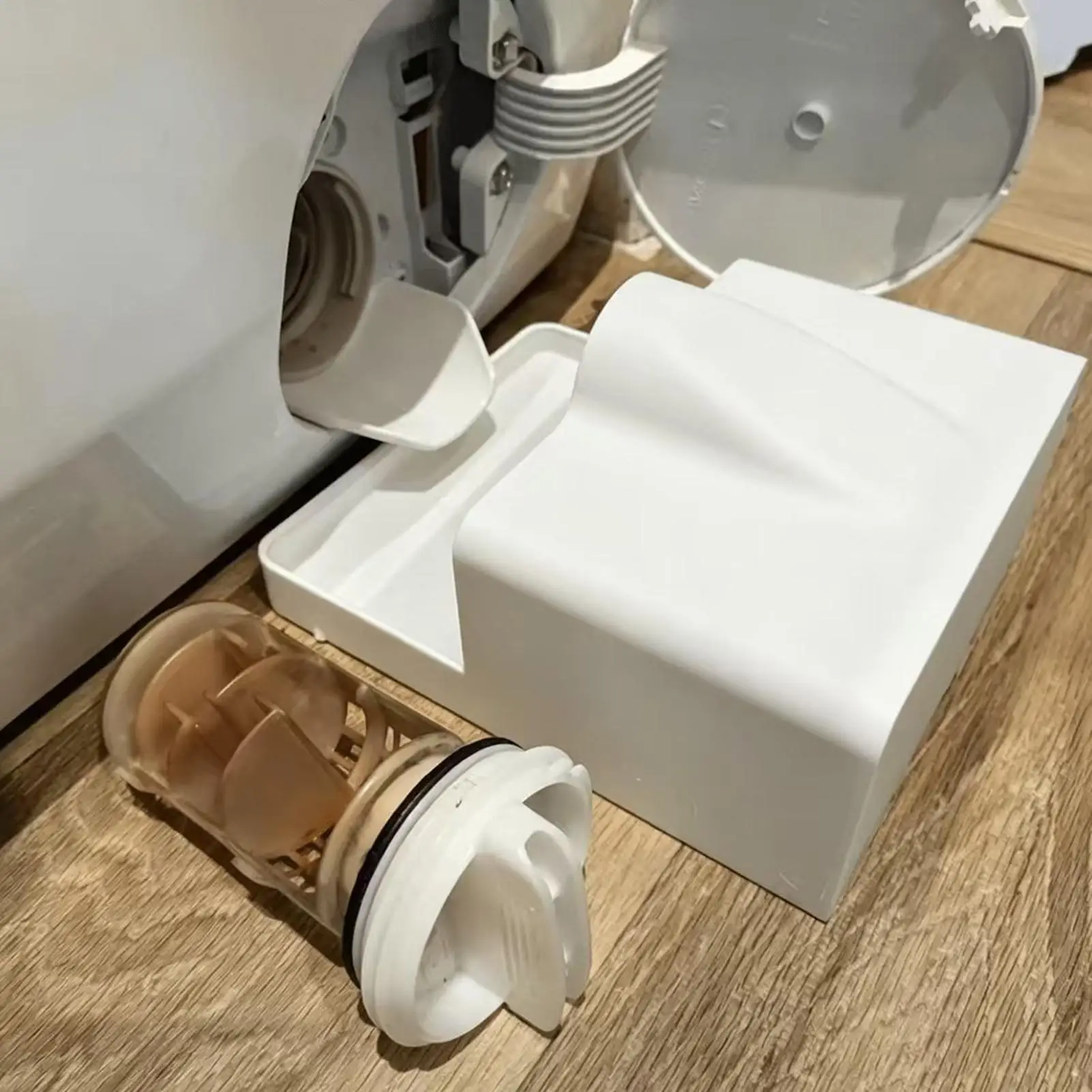Anti-Overflow Washing Machine Drain Tray Leak-Proof Simple Drain Pan White Durable Washing Machine Drain Funnel Household