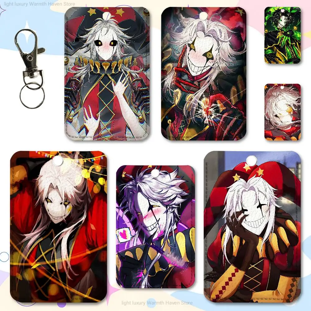 

F-Freak Pierrot C-Circus Key Tag Ring Leather Card Holder Key Ring Rectangle Access Card Holder