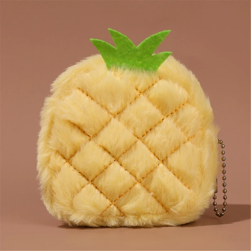 Lovely Plush Fruit Wallet Portable Storage Organizers for Daily Use Items Coin J0MC