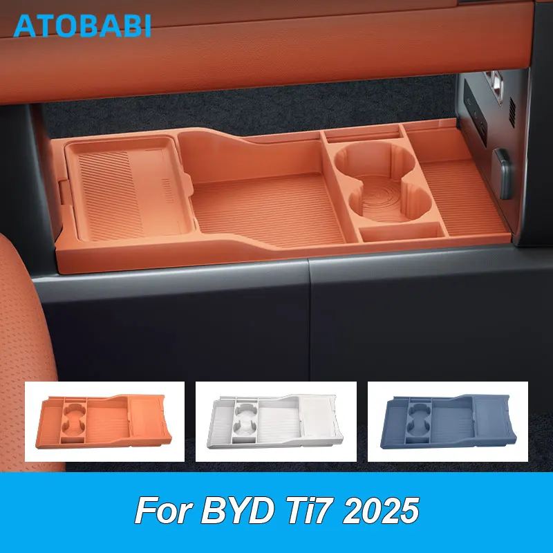 car-storage-box-for-byd-ti7-2025-fangcheng-bao-leopard-titanium-7-auto-central-control-armrest-box-under-layer-silicone-organize