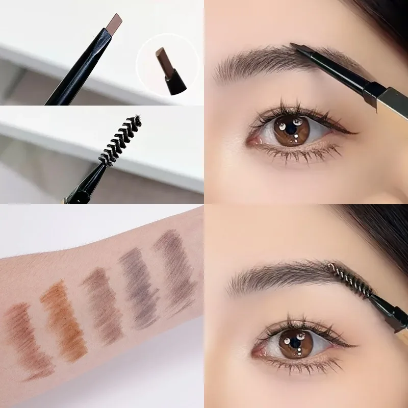 1Pcs Small Gold Bar Double-ended Eyebrow Pencil 3D Eyebrow Shape Long-lasting Without Smudging Slender Natural Makeup Pen