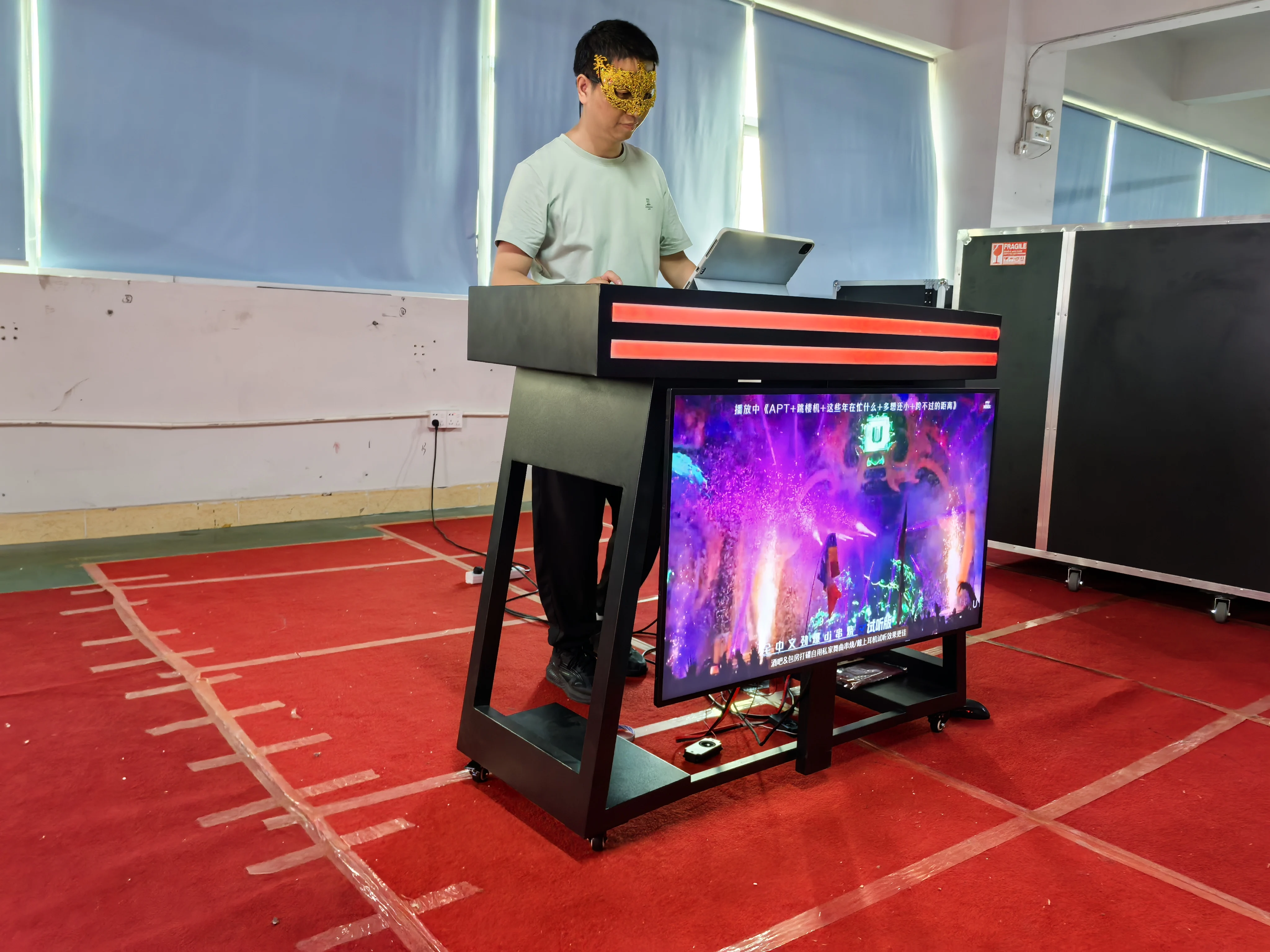 LCD Digital Signage DJ Station Booth Facade Desk Stand Table Portable Booth LED Video Wall Display Screen view 6