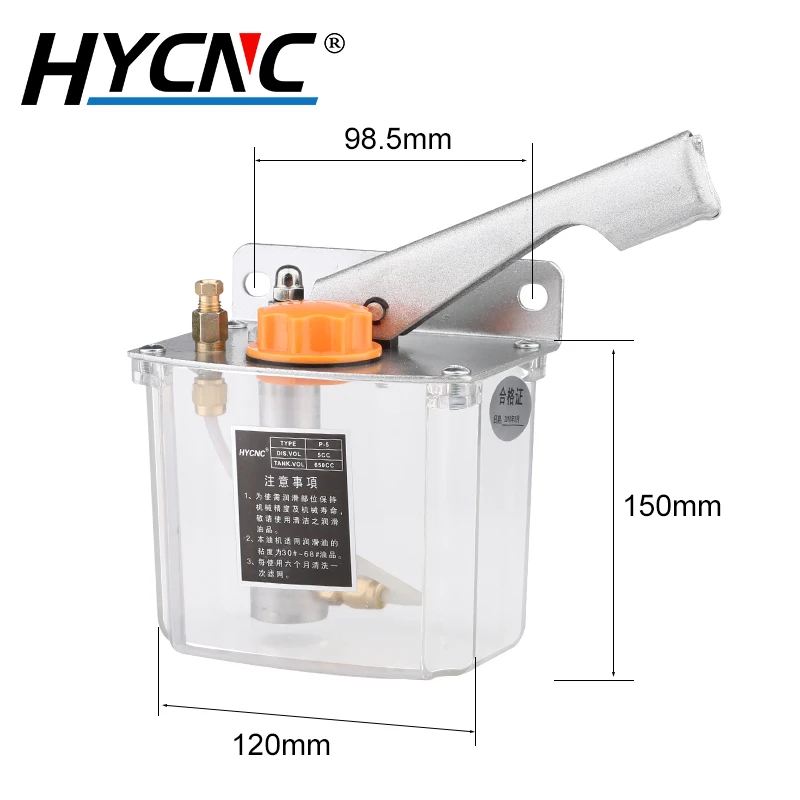 HYCNC Grinding Machine Tool Central Lubrication System Hand Operated Oil Pumplathe Cnc Machine Hand Pressure Lubrication Pump