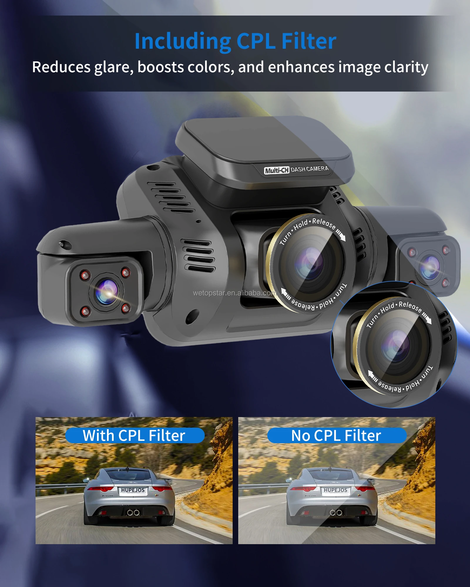 5 Channel Front/Rear/Left/Right 360 4K IPS Dash Cam with Car DVR Black Box CPL AI DMS 5G WiFi GPS 1 Year Warranty
