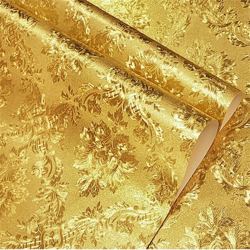 wellyu оfaniи nuovo oro di alta qualità Damasco carta da parati Bar KTV discoteca soffitto soggiorno TV sfondo muro carta da parati riflettente