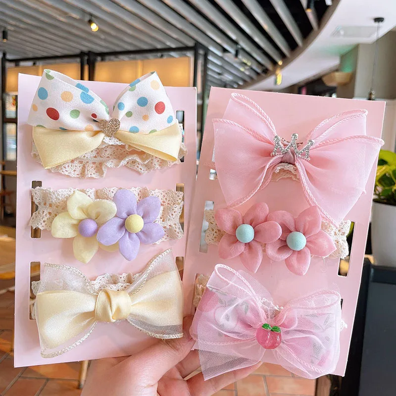 

3 шт./компл., повязка на голову принцессы для ребенка, кружевная повязка для волос с бантом, головной убор с короной для девочек, аксессуары для волос с цветами, детский эластичный платок, реквизит для фотосессии