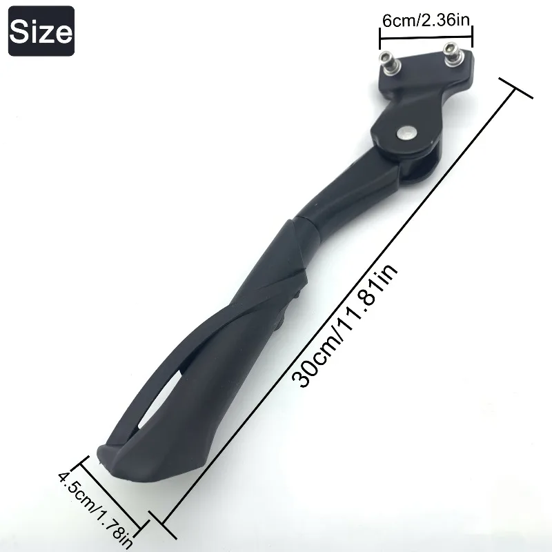 Adjustable Aluminum Bicycle Side Kickstand for 20-22 Inch Kids Bike Middle / 2-Hole / Axle Mount Anti-slip Foot Rest Stand view 3