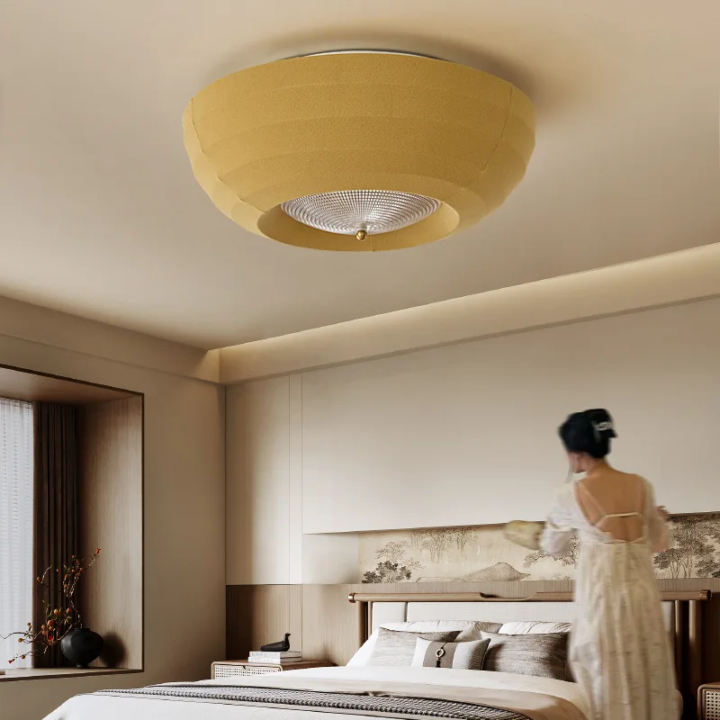 Mid Ancient Style Colorful Fabric Ceiling Lights Designer Japanese Homestay Living Room Kitchen Restaurant Indoor Ceiling Lamps