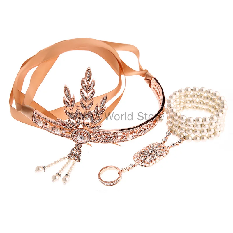 Accessoire de cheveux vintage déco des années 1920 pour femme avec bracelet, accessoires pour robe à clapet Great Gatsby