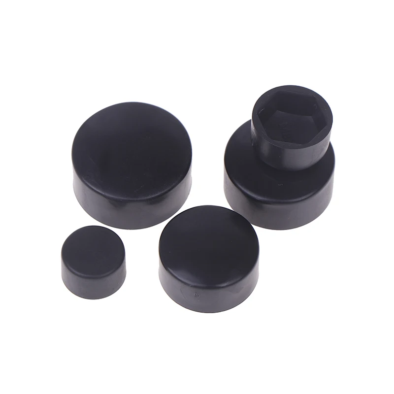 20Pcs Black Dust-Proof M6 M14 Hexagonal Nut Flat Head Plastic Protective Cap External Hexagonal Screw Low Head Decorative Cap