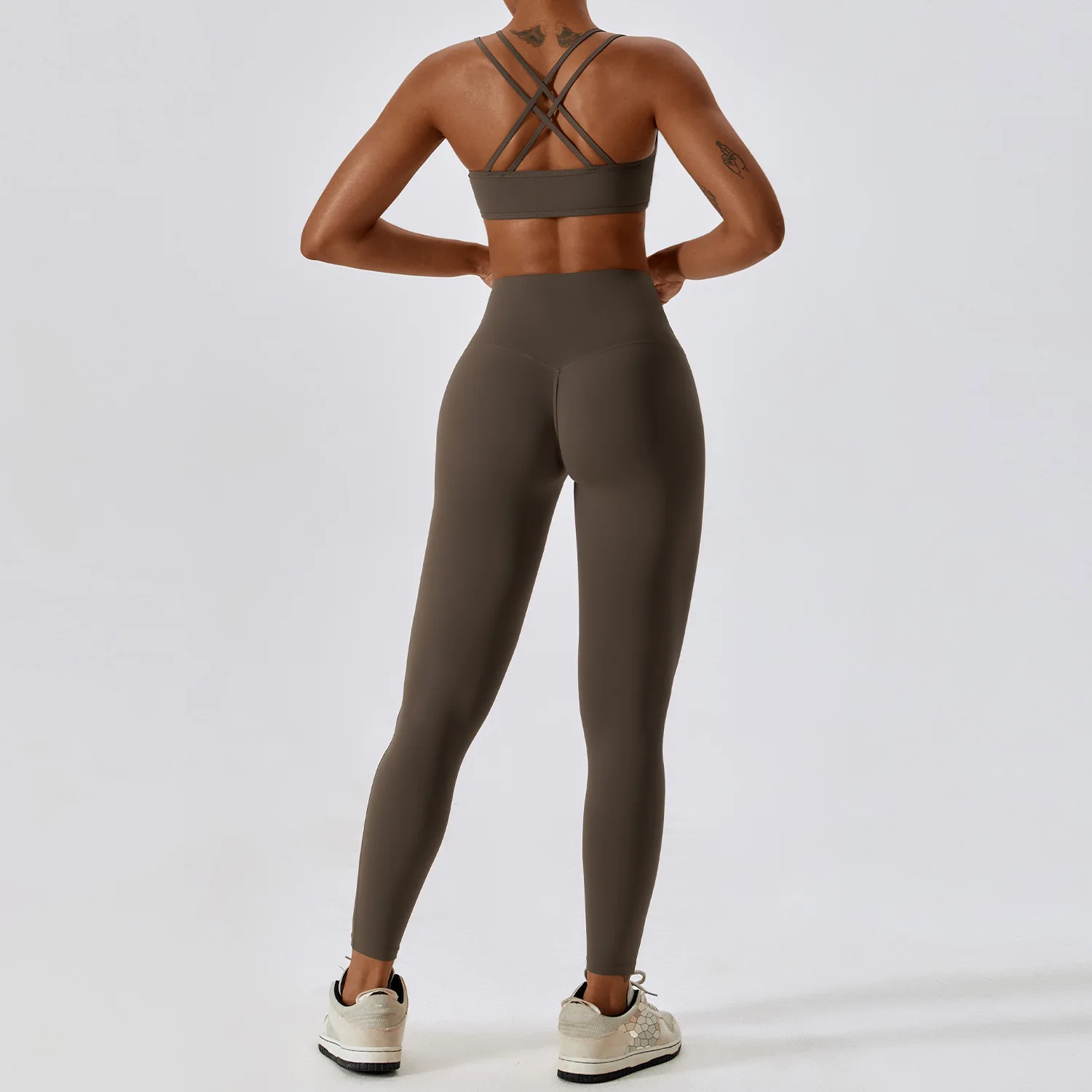 Conjuntos de ropa de Yoga para mujer, ropa atlética, Leggings de cintura alta y Top, chándal sin costuras para gimnasio, trajes de entrenamiento