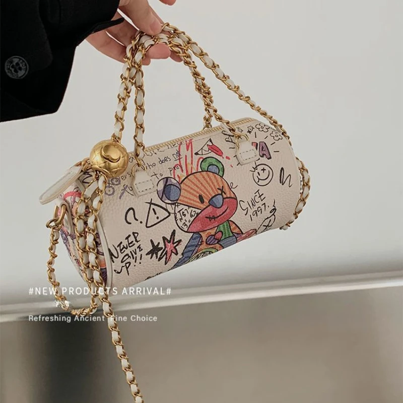 

Fashion Graffiti Bag Cute Women Handbag Exquisite Small Shoulder Bag Tidal Handmade Crossbody Bag Female Purse Niche Originality