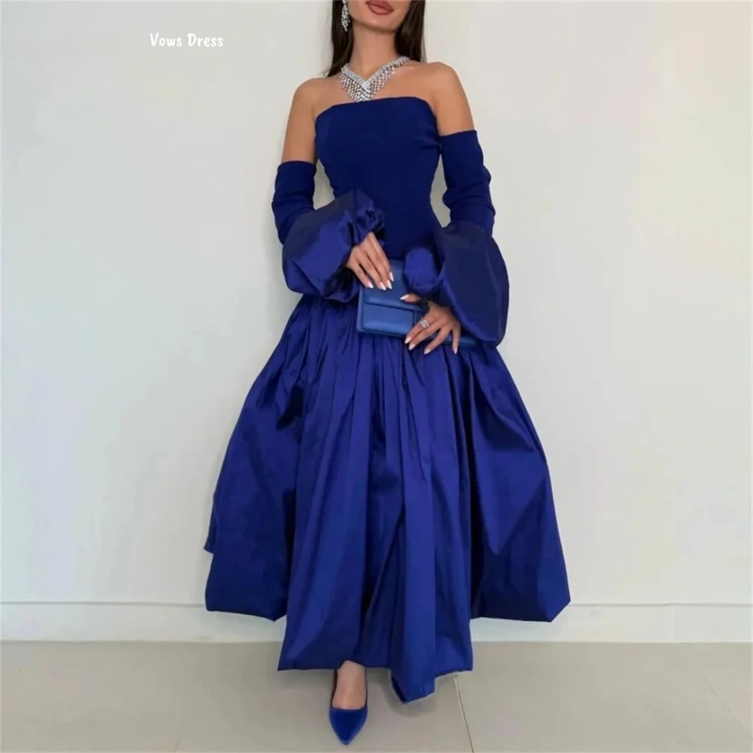 Vows robes de soirée femme robes de bal élégantes 2025 Satin tissu ligne une robe élégante de luxe sur mesure bustier tubulaire fête