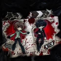 Amamiya Ren Anime Keychain Akechi Goro Acrylic Key Chain Blood Series Key Ring Bag Bag Pendant Kawaii Ornament Cute Friend Gift