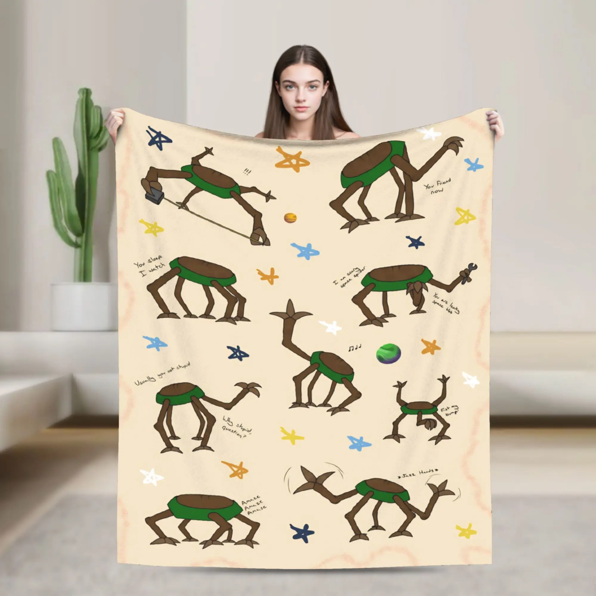 Rockys Project Hail Mary Blankets 2026 Sci-Fi Movie Fuzzy Funny Breathable Throw Blankets for Bedspread Spring Autumn