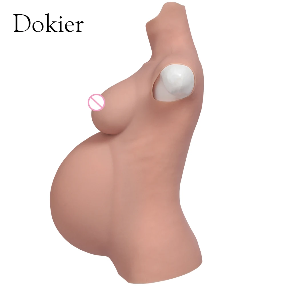 Dokier Realistic Silicone Fake Pregnant Belly Have Stretch Marks Big and Soft Cosplay Crossdresser Twins Pregnant Belly