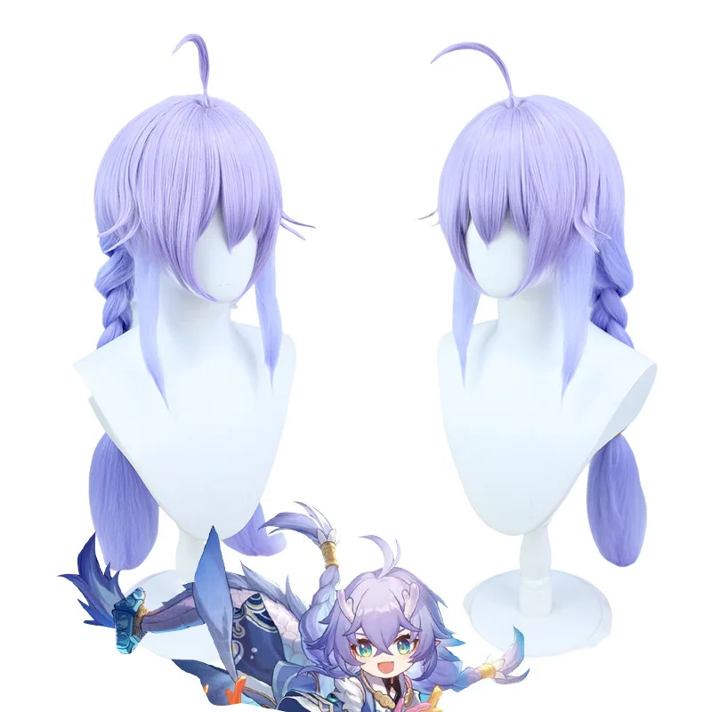 باروكة كوسبلاي لـ Huыhuài Xīngqiongen Tiêd Lao Bei Lù مع شعر مقلد لفروة الرأس بحجم مختلط وشعر متدرج أرجواني وأزرق #1
