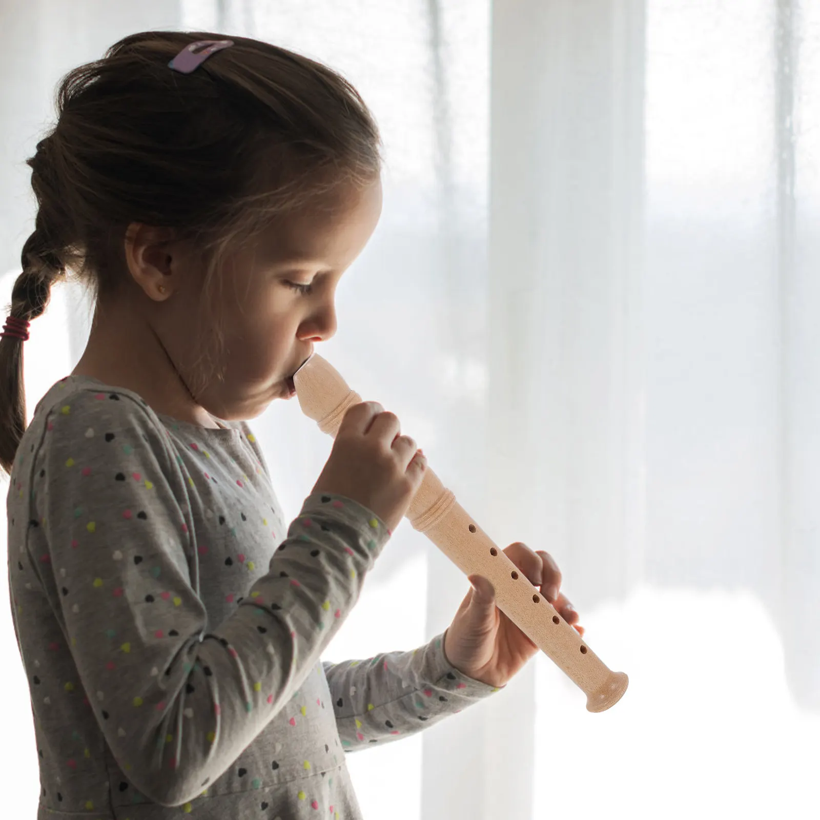Professional Clarinet Soprano Recorder 6 Hole Premium Wood Wind Instrument for Musical Instruments Early Learning
