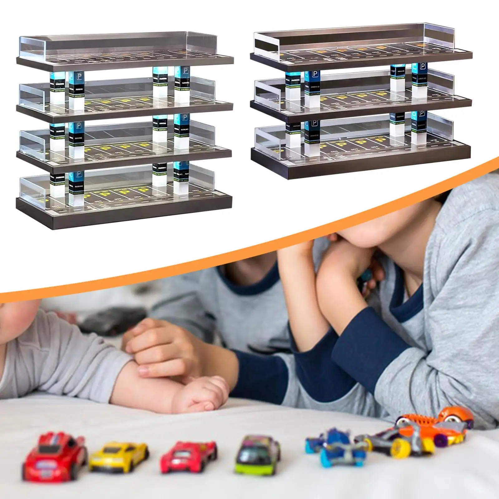 

1/64 Parking Lot Display Case,Show Case,with Light Parking Lot Ornament Diecast