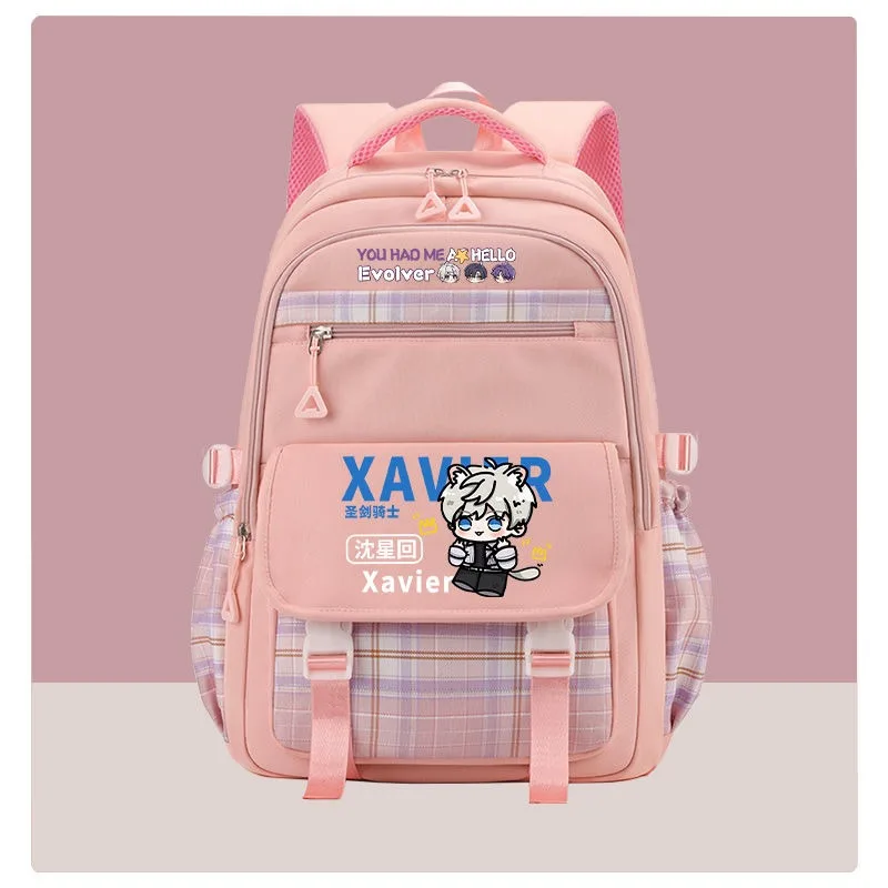 Breathable mesh, 31×44×16cm Black Pink Blue Purple, Love and deepspace, Kids Teens School Bags, Anime Backpacks Girls Boys