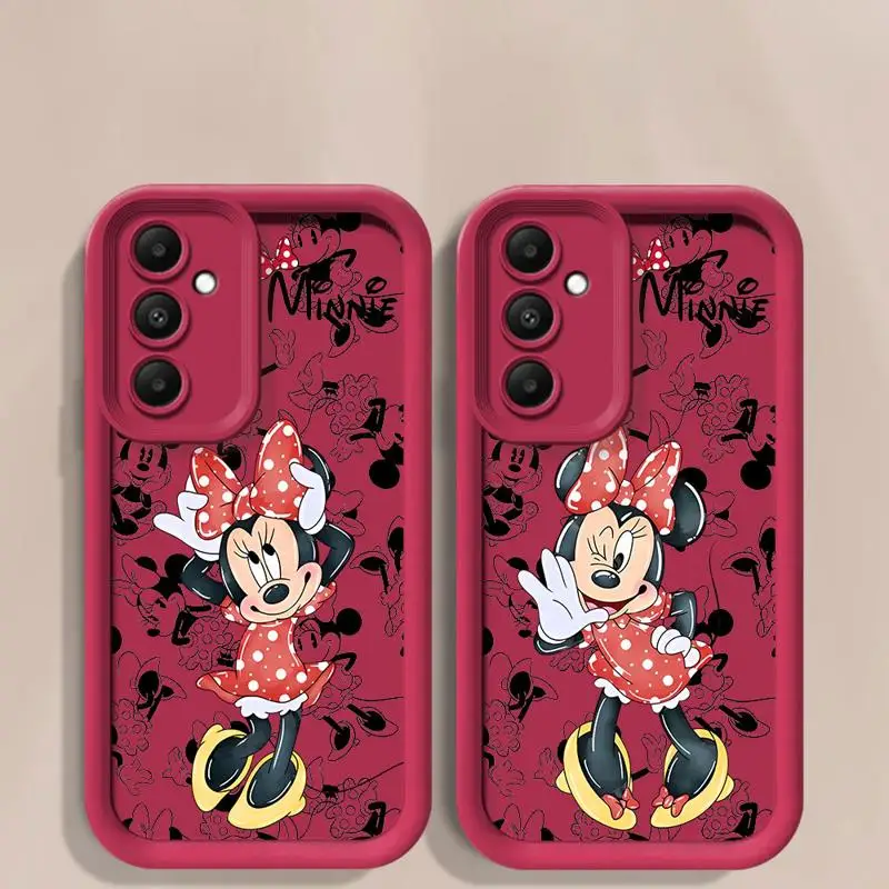 Minnie Disney Mouse Shockproof Case For Samsung Galaxy A54 A52 A14 A53 A12 A13 A50 A23 A51 A71 A34 A21s Silicone Phone Cover