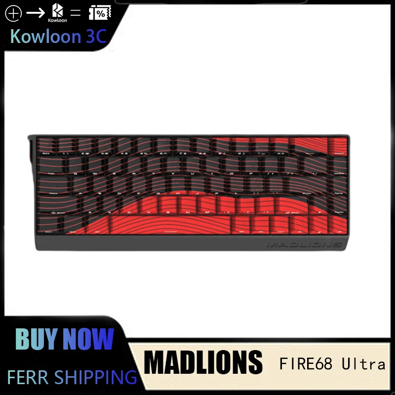 MADLIONS Fire68 Ultra Gaming Magnetic Shaft Wired Keyboard 68 Keys Low Latency All Keys Hot Swappable Office Portable Esport