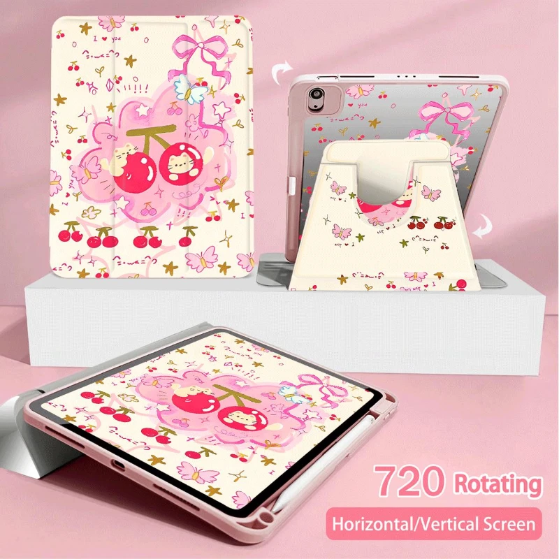 

Cherry Butterfly Flip Smart Cover for Ipad 5th 6th Generation 10.2 7th 8th 9th Gen IPad Air 5 Air 4 10.9 IPad Pro 11 2022 Shell