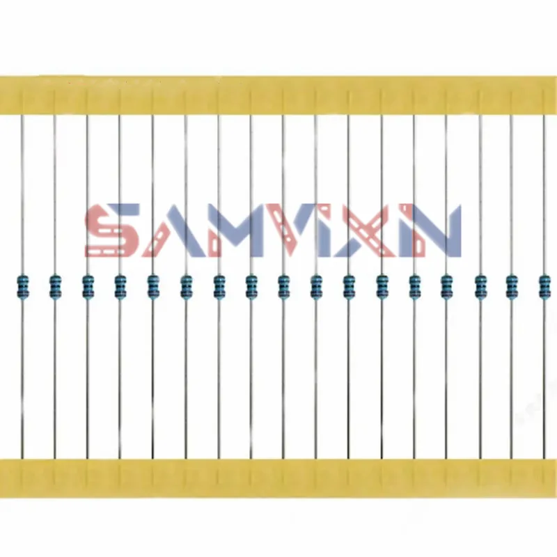 100Pcs Metal Film Resistor 1/6W 1/8W 0.125W 1% 0R 1R-910K Ohm 1M 1.2M 1.5M 1K 10K 30K 100K 10Ohm 100Ohm Color Ring Resistance