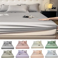 3pcs Set 100% Bamboo Mattress Protector Mattress Cover Fitted Sheet with Elastic Band Bedsheet 1000 Thread Count Queen King Size