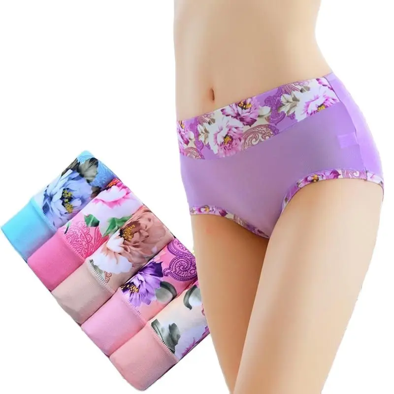 5Pcs Women's Panties Print Underwear Soft Cotton Panties Breath Briefs Girls Floral Panty Sexy Lingeries Underpants For Female