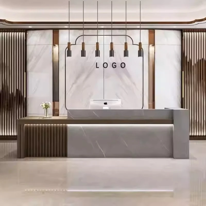 

az-Chinese-style Minimalist Modern Cash Counter Custom Company Hotel Front Desk Reception Counter Clothing Store Counter@