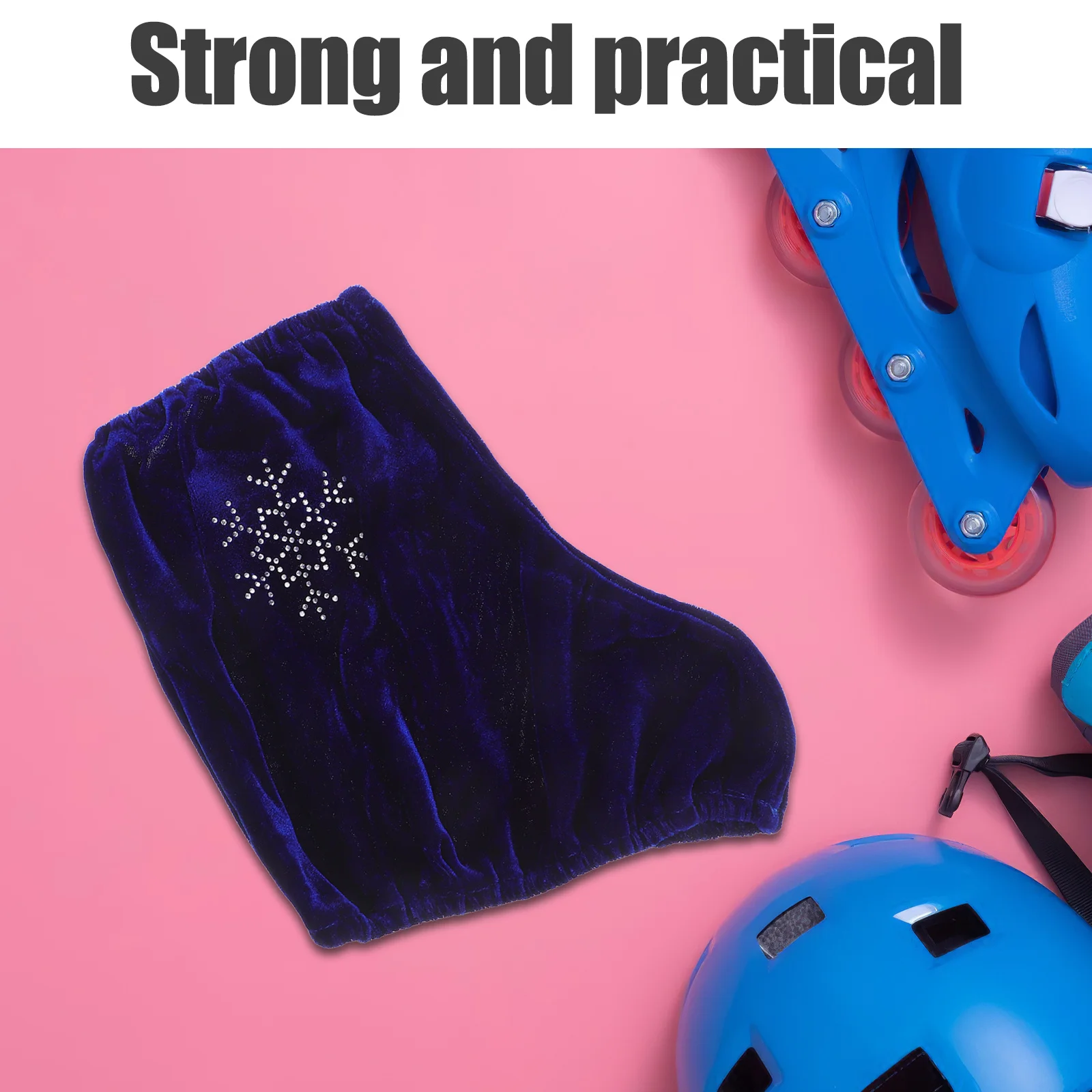 

1Pair Blue Figure Skate Boot Covers Rhinestone Ice Skate Protectors Medium Size Boots Skating Guard Shoe Covers Training