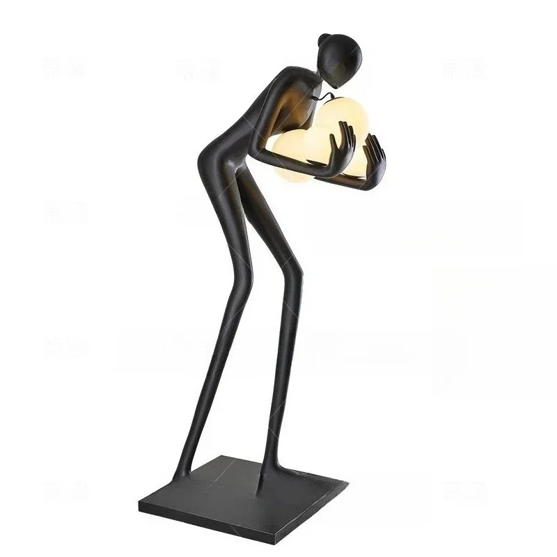 

Nordic creative humanoid, art sculpture floor lamp home, exhibition hall window art, large floor-to-ceiling ornaments