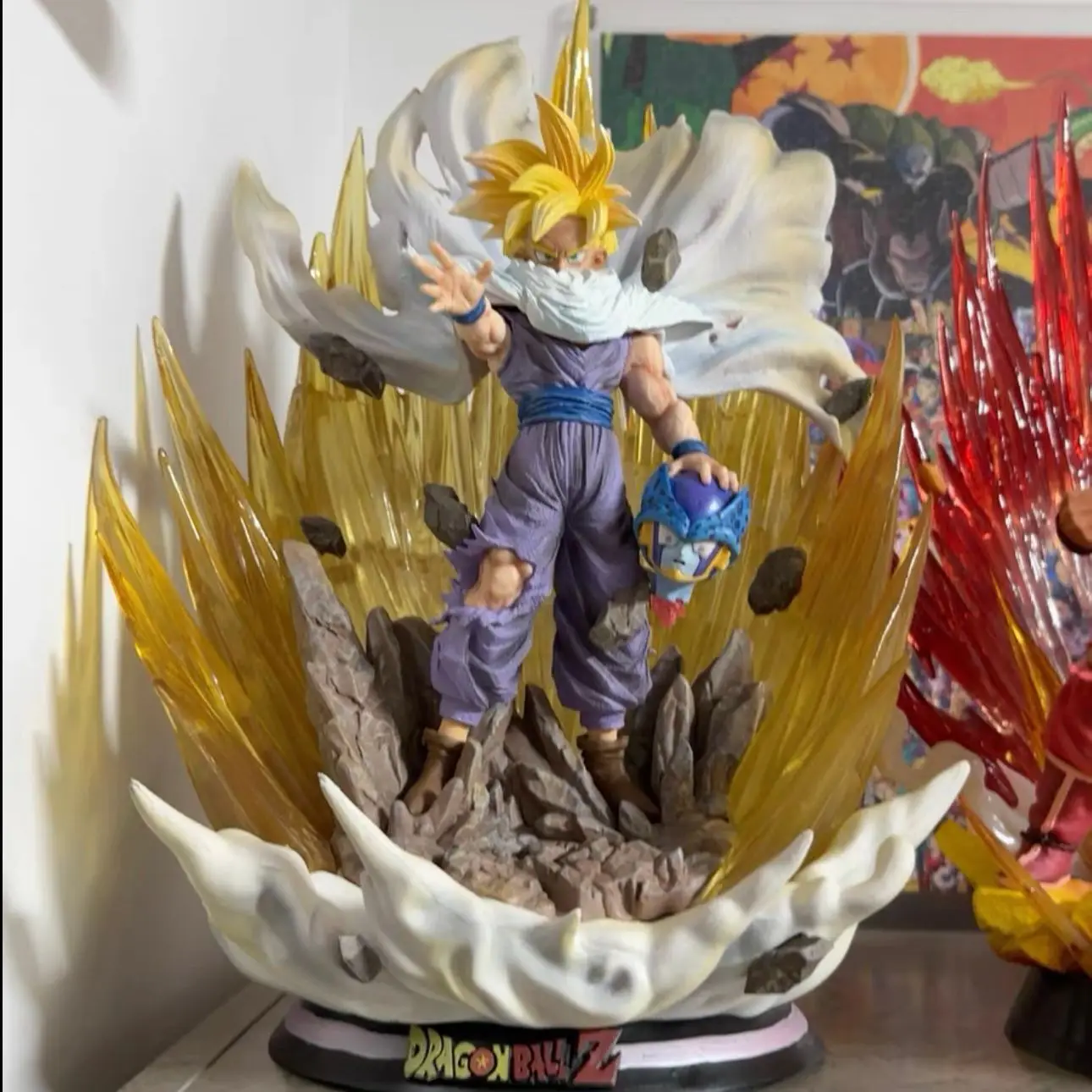 41cm Dragon Ball Anime Figure Son Gohan Glow You Need Prepare It Yourself AA Size Battery Peripheral PVC Model Desktop Gift Toys