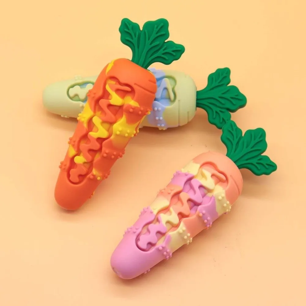 

Interactive Carrot Sound Chewing Toy Teeth Grinding Bite-resistance Pet Chew Toy Carrot Shape Squeaky Design
