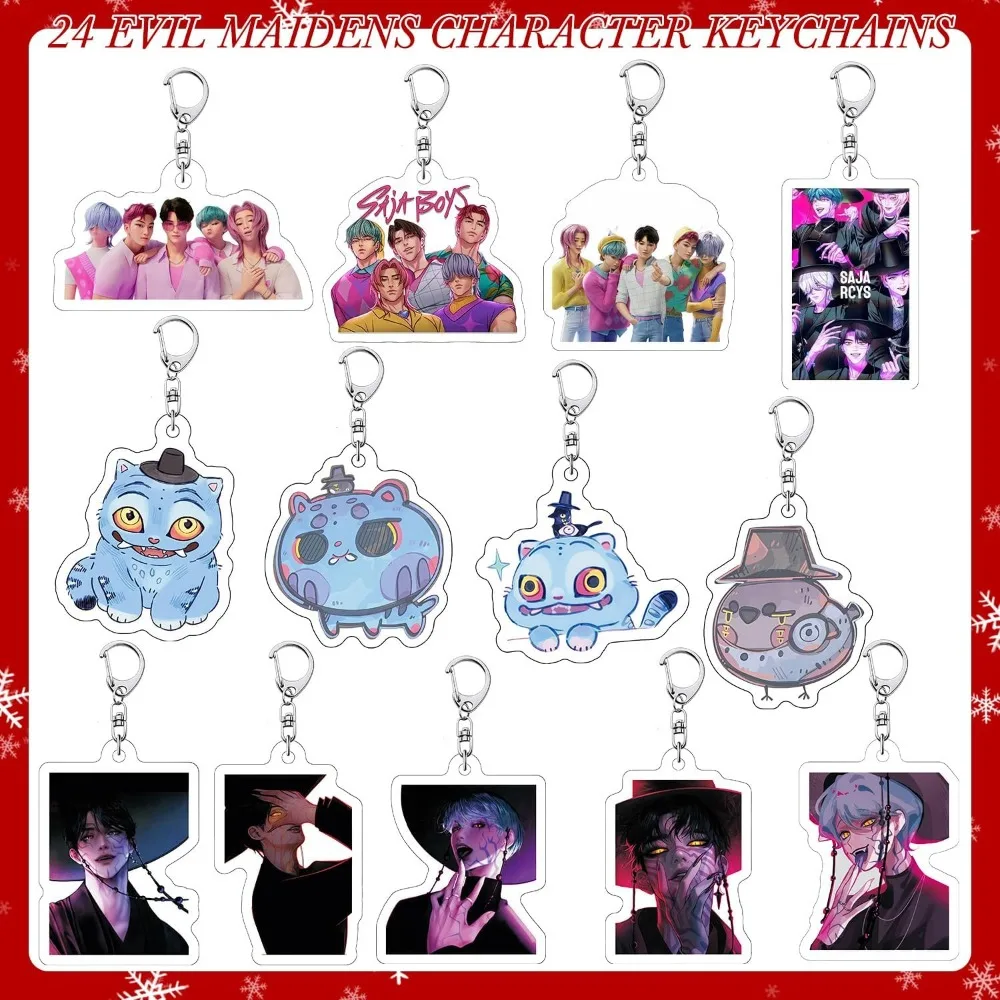 2025 heißer K-POP Koreanische Welle Hexe Jagd Acryl Anhänger Schlüsselbund Umgebenden Weihnachten Countdown-Kalender Blind Box