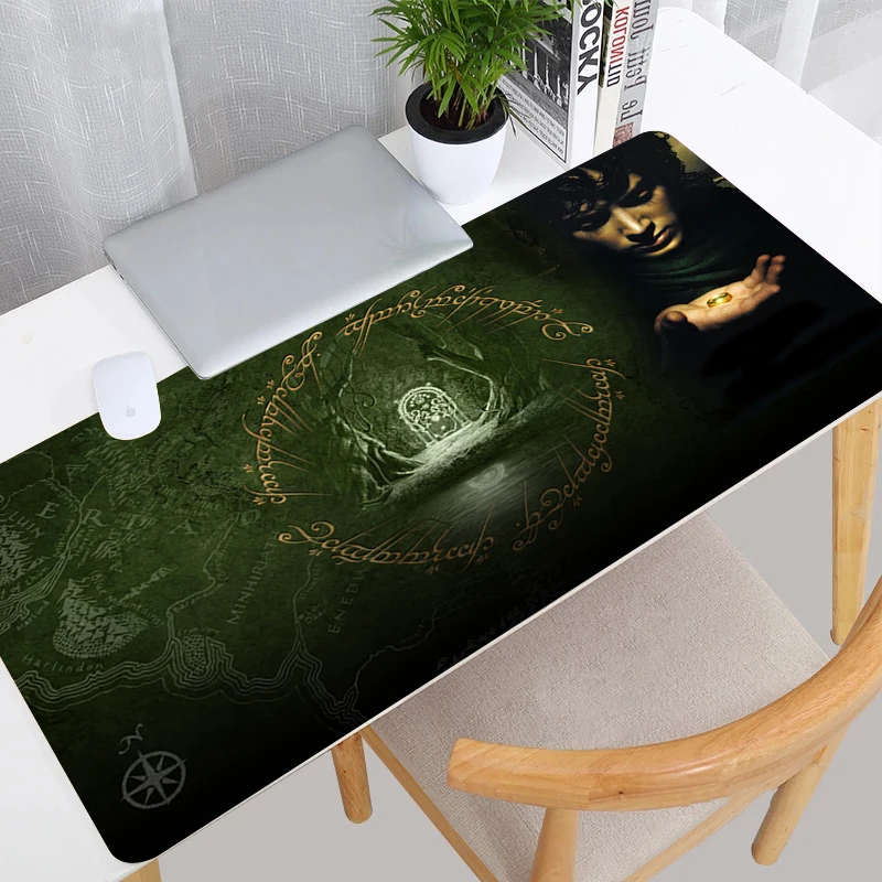 Movie Rings PC Desk Pad Large Mouse Pad Gaming Accessories Desk Mat Mousepad HD Mousepad Computer Lock Edge Keyboard Mat