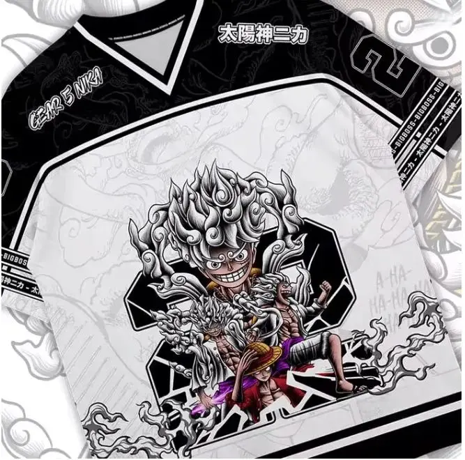 

Футболка с 3D-принтом в стиле комиксов: Луффи, плакат с розыскным листом, черно-белый дизайн, аниме-мерч, топ с изображением нескольких персонажей